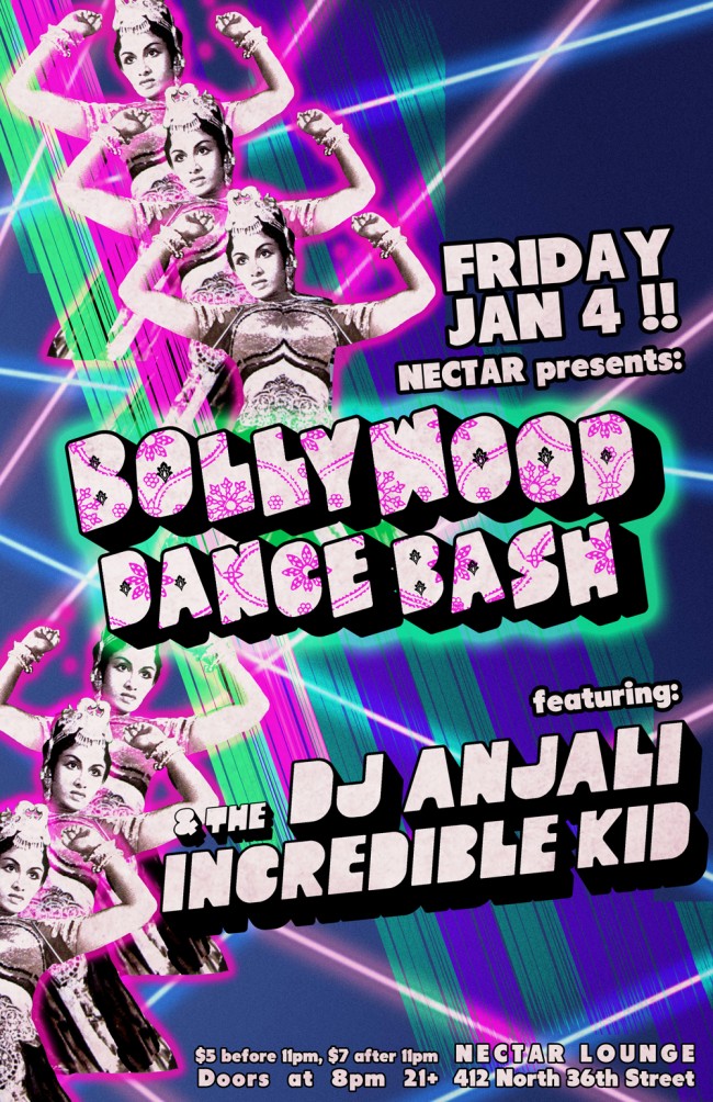 Win Tickets ($25): Bollywood Dance Bash with DJ Anjali at Nectar Lounge | You & 4 Friends! “BOLLYWOOD DANCE BASH” featuring DJ Anjali and the Incredible Kid @ Nectar Lounge